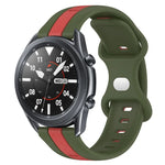 22mm Butterfly Buckle Two-Color Silicone Watch Band, For Samsung Galaxy Watch3 45mm, For Samsung Galaxy Watch 46mm, For Samsung Gear S3 Classic, For Samsung Gear S3 Frontier