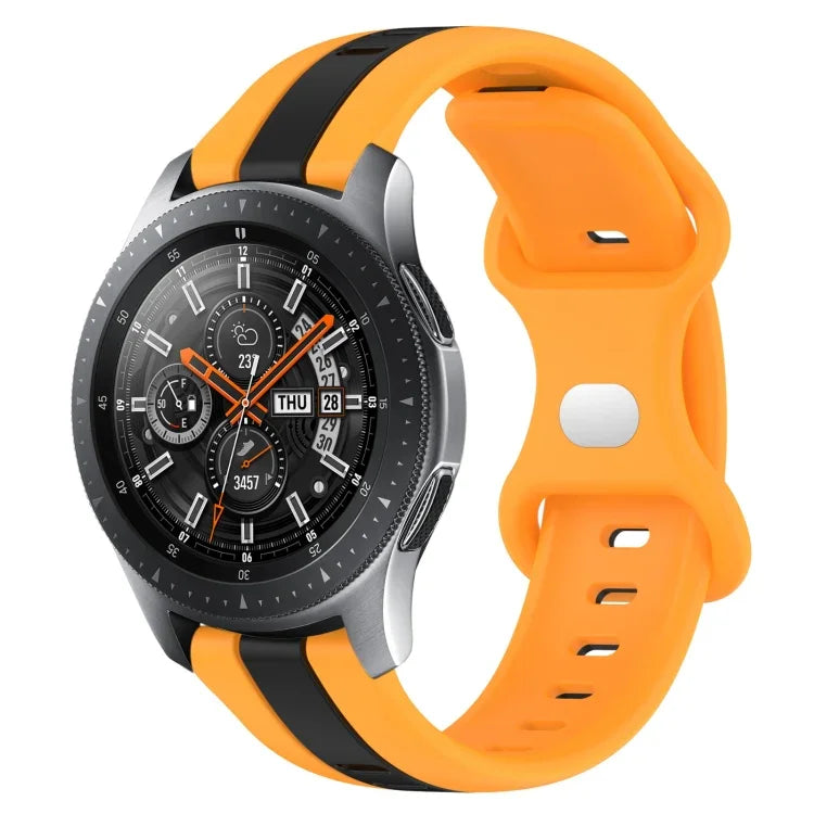 22mm Butterfly Buckle Two-Color Silicone Watch Band, For Samsung Galaxy Watch3 45mm, For Samsung Galaxy Watch 46mm, For Samsung Gear S3 Classic, For Samsung Gear S3 Frontier