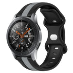 22mm Butterfly Buckle Two-Color Silicone Watch Band, For Samsung Galaxy Watch3 45mm, For Samsung Galaxy Watch 46mm, For Samsung Gear S3 Classic, For Samsung Gear S3 Frontier