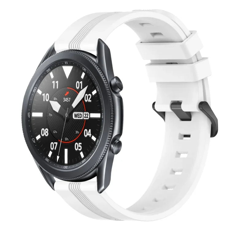 22mm Concave Striped Slicone Watch Band, For Samsung Galaxy Watch3 45mm, For Samsung Galaxy Watch 46mm, For Samsung Gear S3 Classic, For Samsung Gear S3 Frontier