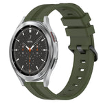 20mm Concave Striped Slicone Watch Band, For Samsung Galaxy Watch4 44mm, For Samsung Galaxy Watch4 40mm, For Samsung  Galaxy Watch 4 Classic 42mm, For Samsung  Galaxy Watch 4 Classic 46mm