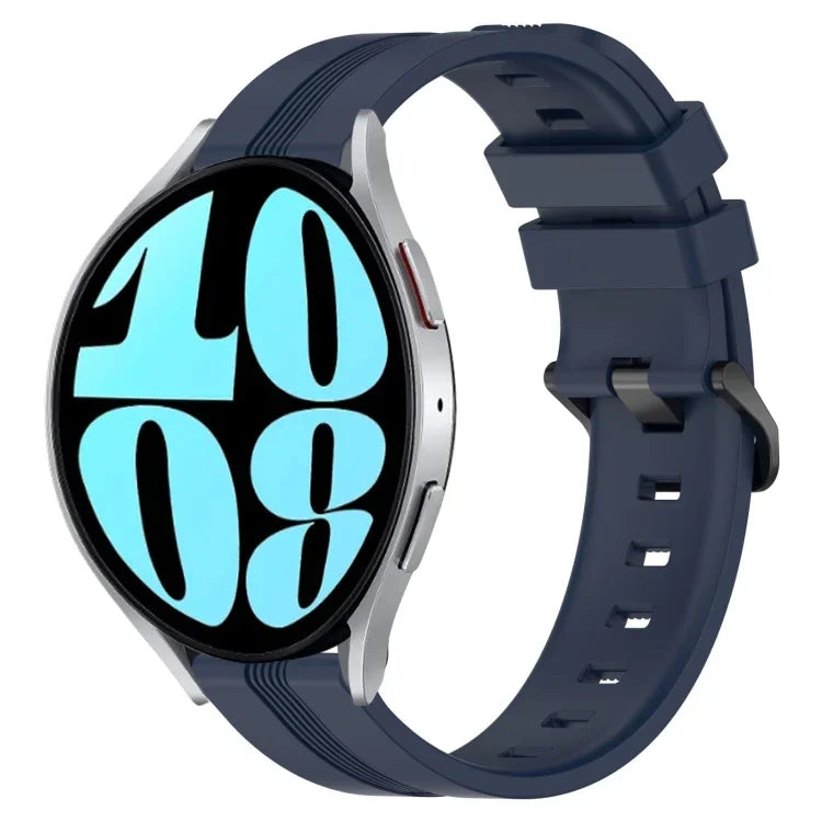 20mm Concave Striped Slicone Watch Band, For Samsung Galaxy Watch 6 40mm, For Samsung Galaxy Watch 6 Classic 43mm