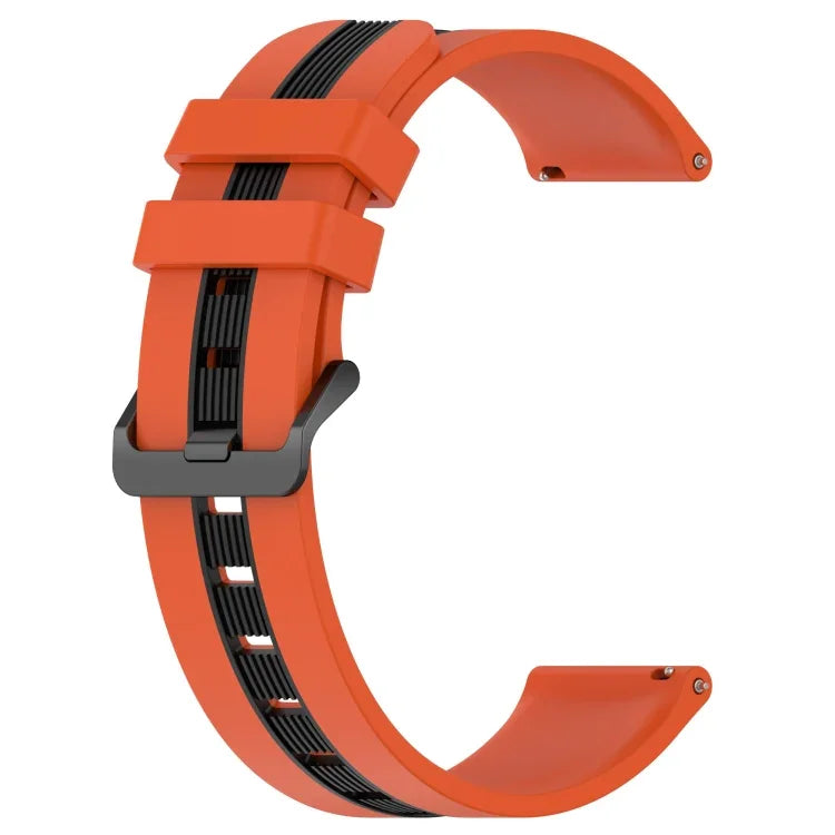22mm Vertical Two-Color Silicone Watch Band, For Samsung Galaxy Watch3 45mm, For Samsung Galaxy Watch 46mm, For Samsung Gear S3 Classic, For Samsung Gear S3 Frontier