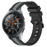 22mm Vertical Two-Color Silicone Watch Band, For Samsung Galaxy Watch3 45mm, For Samsung Galaxy Watch 46mm, For Samsung Gear S3 Classic, For Samsung Gear S3 Frontier