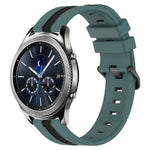22mm Vertical Two-Color Silicone Watch Band, For Samsung Galaxy Watch3 45mm, For Samsung Galaxy Watch 46mm, For Samsung Gear S3 Classic, For Samsung Gear S3 Frontier