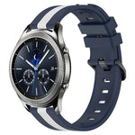 22mm Vertical Two-Color Silicone Watch Band, For Samsung Galaxy Watch3 45mm, For Samsung Galaxy Watch 46mm, For Samsung Gear S3 Classic, For Samsung Gear S3 Frontier