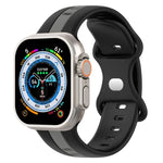 Butterfly Buckle Two-Color Silicone Watch Band, For Apple Watch Ultra 49mm, For Apple Watch Series 8&7 45mm, For Apple Watch Series 8&7 41mm
