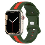 Butterfly Buckle Two-Color Silicone Watch Band, For Apple Watch Ultra 49mm, For Apple Watch Series 8&7 45mm, For Apple Watch Series 8&7 41mm