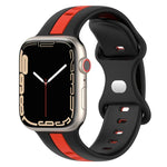Butterfly Buckle Two-Color Silicone Watch Band, For Apple Watch Ultra 49mm, For Apple Watch Series 8&7 45mm, For Apple Watch Series 8&7 41mm