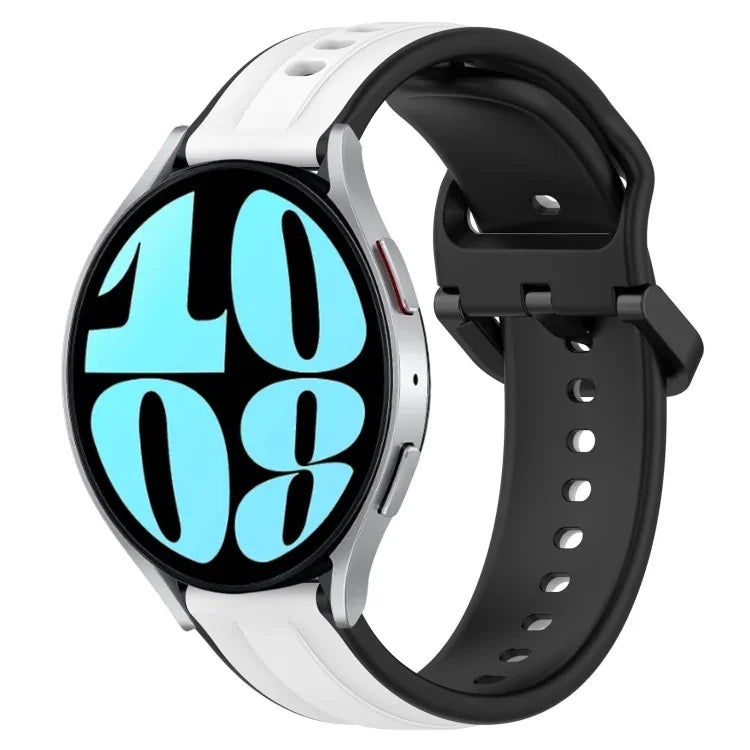 20mm Convex Loop Two-Color Silicone Watch Band, For Samsung Galaxy Watch 6 40mm, For Samsung Galaxy Watch 6 Classic 43mm