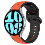 20mm Convex Loop Two-Color Silicone Watch Band, For Samsung Galaxy Watch 6 40mm, For Samsung Galaxy Watch 6 Classic 43mm