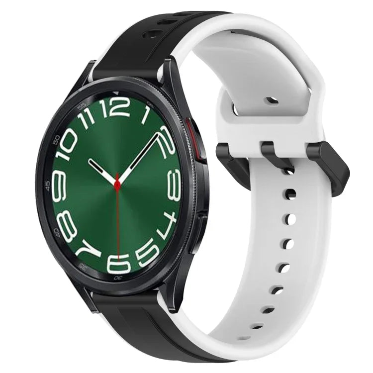 20mm Convex Loop Two-Color Silicone Watch Band, For Samsung Galaxy Watch 6 40mm, For Samsung Galaxy Watch 6 Classic 43mm