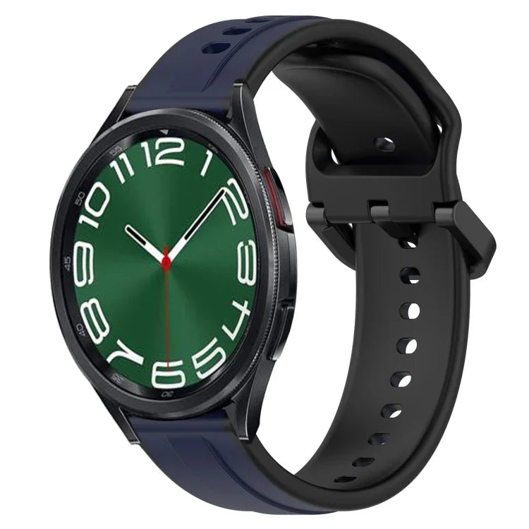 20mm Convex Loop Two-Color Silicone Watch Band, For Samsung Galaxy Watch 6 40mm, For Samsung Galaxy Watch 6 Classic 43mm