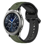 22mm Convex Loop Two-Color Silicone Watch Band, For Samsung Galaxy Watch3 45mm, For Samsung Galaxy Watch 46mm, For Samsung Gear S3 Classic, For Samsung Gear S3 Frontier