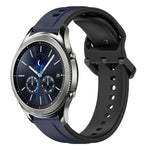 22mm Convex Loop Two-Color Silicone Watch Band, For Samsung Galaxy Watch3 45mm, For Samsung Galaxy Watch 46mm, For Samsung Gear S3 Classic, For Samsung Gear S3 Frontier