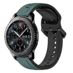 22mm Convex Loop Two-Color Silicone Watch Band, For Samsung Galaxy Watch3 45mm, For Samsung Galaxy Watch 46mm, For Samsung Gear S3 Classic, For Samsung Gear S3 Frontier