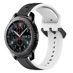 22mm Convex Loop Two-Color Silicone Watch Band, For Samsung Galaxy Watch3 45mm, For Samsung Galaxy Watch 46mm, For Samsung Gear S3 Classic, For Samsung Gear S3 Frontier