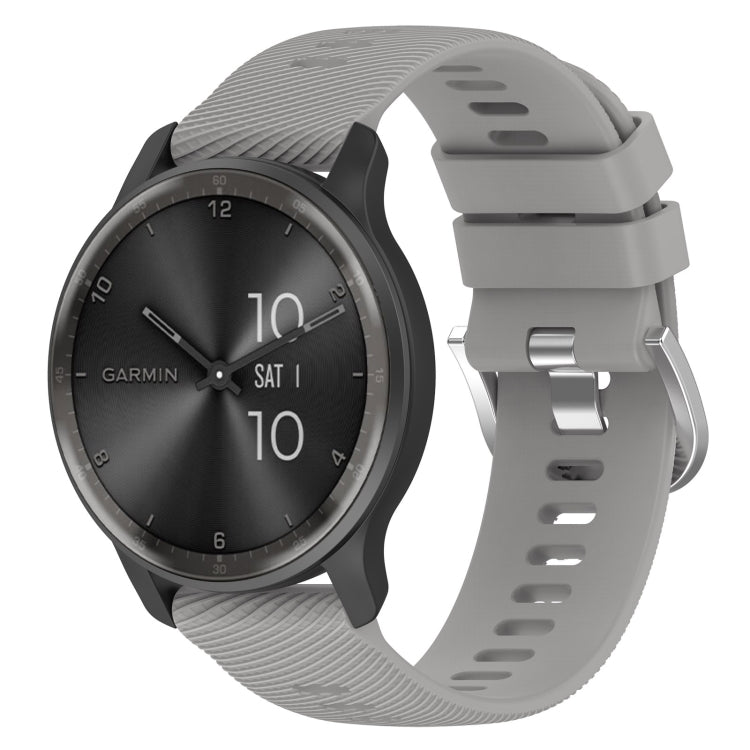 20mm Cross Textured Solid Color Silicone Watch Band, For Garmin Forerunner Sq2 Music