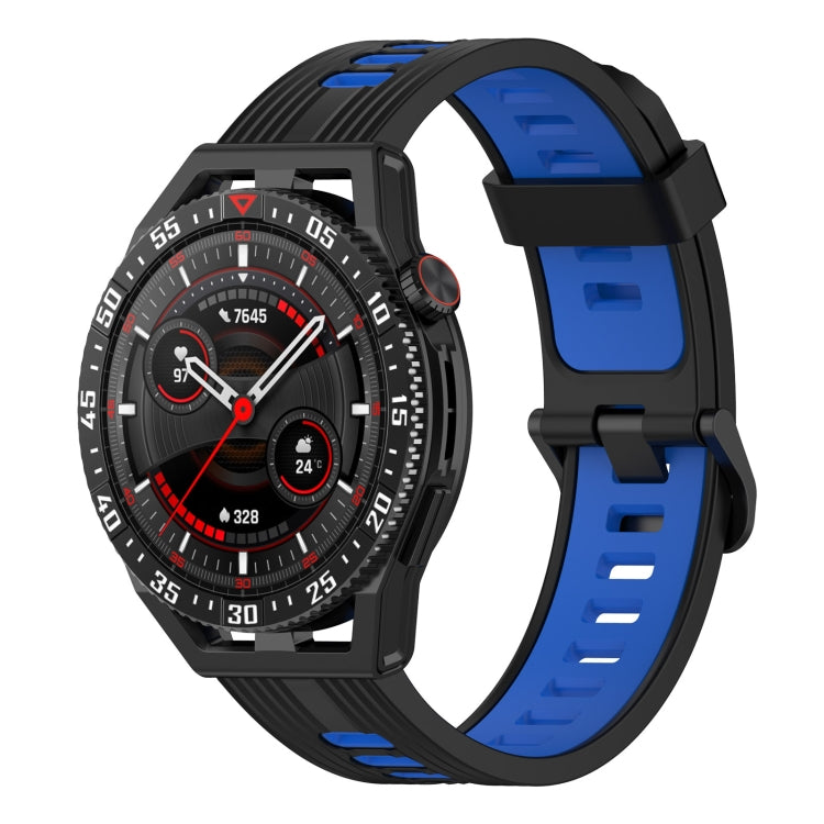 22mm Vertical Two-Color Silicone Watch Band, For Garmin Vivoactive4