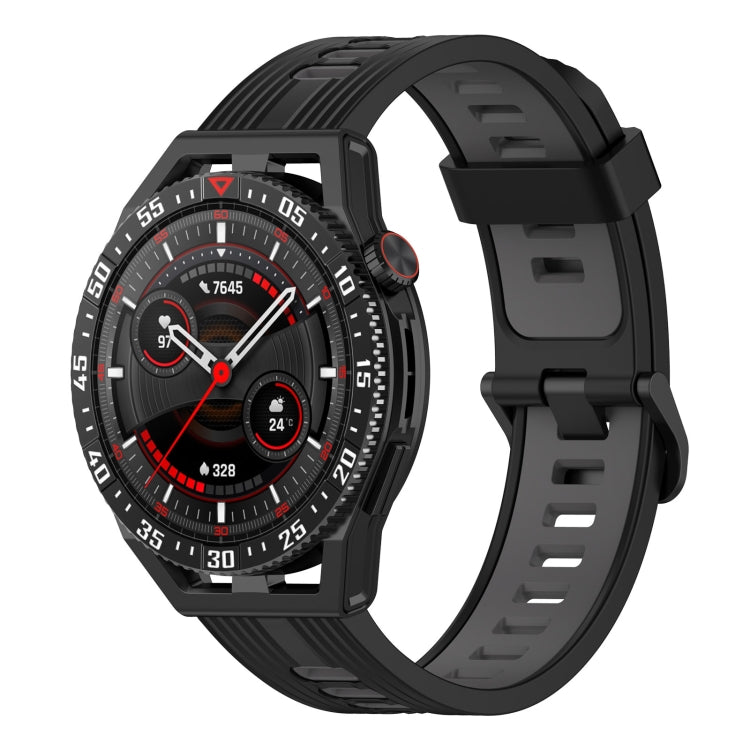22mm Vertical Two-Color Silicone Watch Band, For Garmin Vivoactive4