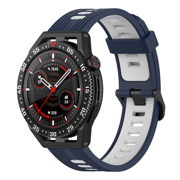 22mm Vertical Two-Color Silicone Watch Band, For Garmin Vivoactive4