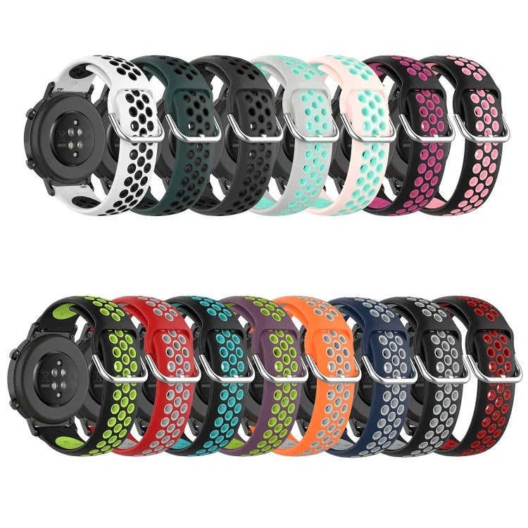 22mm Perforated Breathable Sports Silicone Watch Band, For Samsung Galaxy Watch3 45mm, For Samsung Gear S3 Classic, For Samsung Gear S3 Frontier