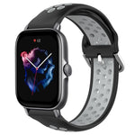 20mm Perforated Breathable Sports Silicone Watch Band, For Amazfit GTS 4, For Amazfit GTS 3, For Amazfit GTS 2E