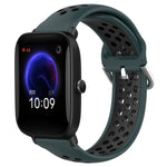 20mm Perforated Breathable Sports Silicone Watch Band, For Amazfit GTR 42MM, For Amazfit Pop Pro, For Amazfit Pop