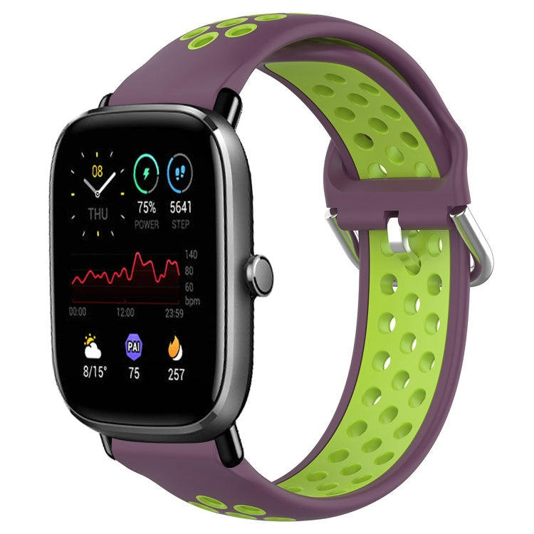 20mm Perforated Breathable Sports Silicone Watch Band, For Amazfit GTS 4 Mini, For Amazfit Bip3, For Amazfit Bip 1S