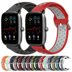 20mm Perforated Breathable Sports Silicone Watch Band, For Amazfit GTS 4 Mini, For Amazfit Bip3, For Amazfit Bip 1S