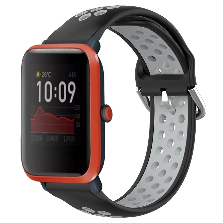20mm Perforated Breathable Sports Silicone Watch Band, For Amazfit GTS 4 Mini, For Amazfit Bip3, For Amazfit Bip 1S