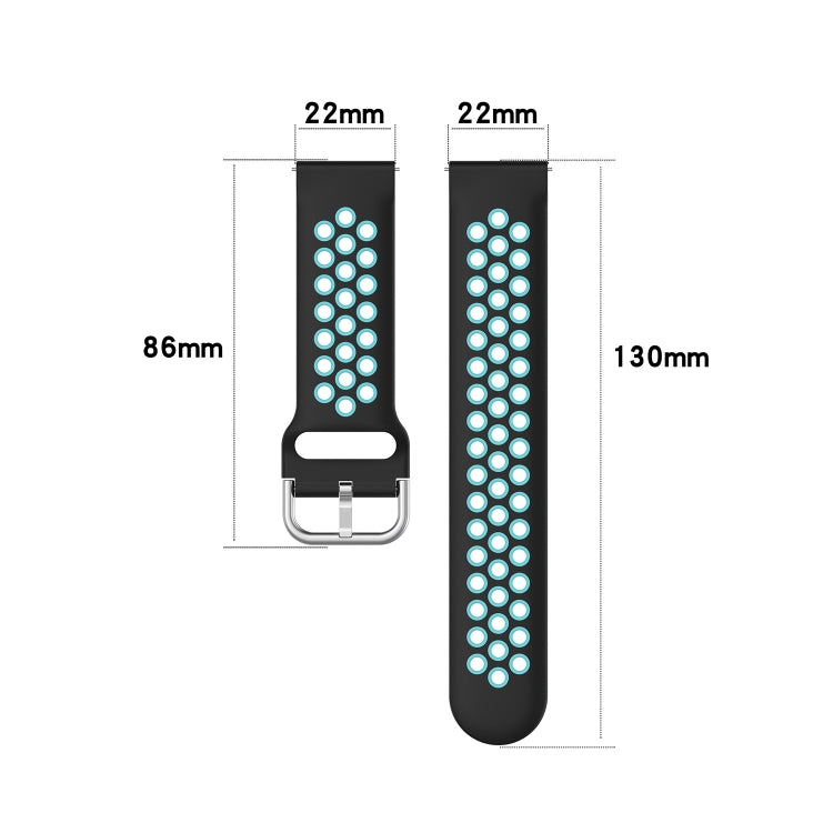22mm Perforated Breathable Sports Silicone Watch Band, For Xiaomi MI Watch Sport, For Xiaomi Haylou RT2 LS10, For  Xiaomi Haylou RS4 LS12