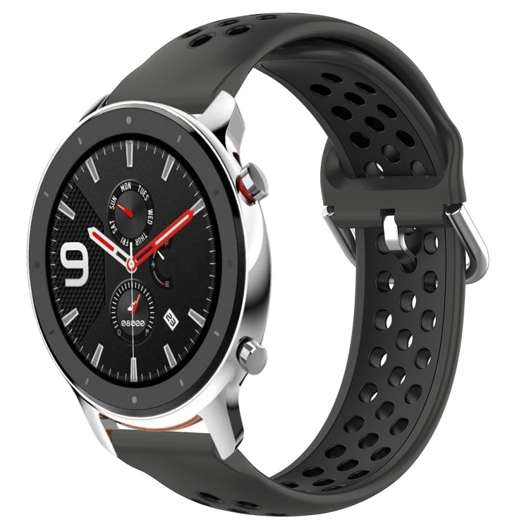 22mm Perforated Breathable Sports Silicone Watch Band, For Amazfit GTR 4, For Amazfit GTR 4 Pro, For Amazfit GTR 3