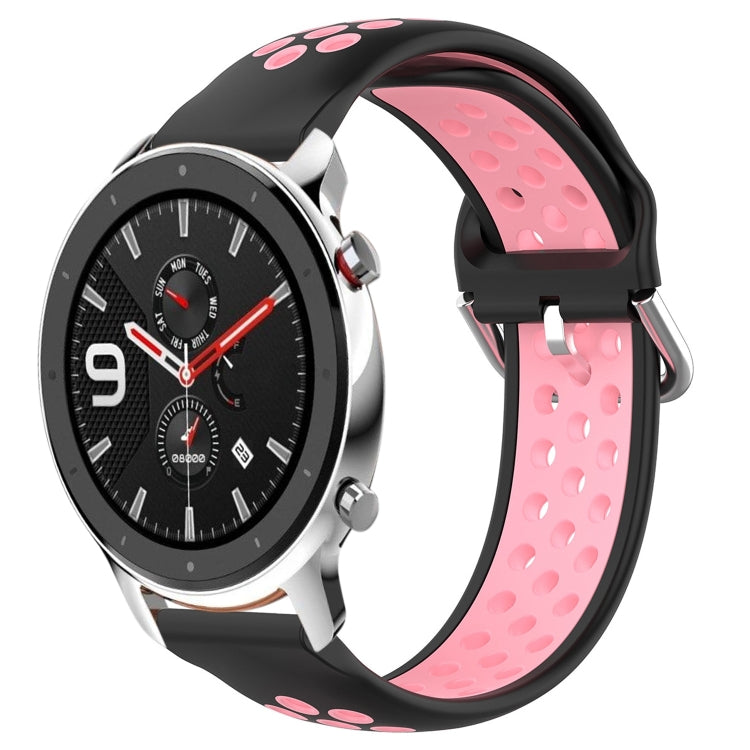 22mm Perforated Breathable Sports Silicone Watch Band, For Amazfit GTR 4, For Amazfit GTR 4 Pro, For Amazfit GTR 3