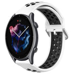 22mm Perforated Breathable Sports Silicone Watch Band, For Amazfit GTR 4, For Amazfit GTR 4 Pro, For Amazfit GTR 3
