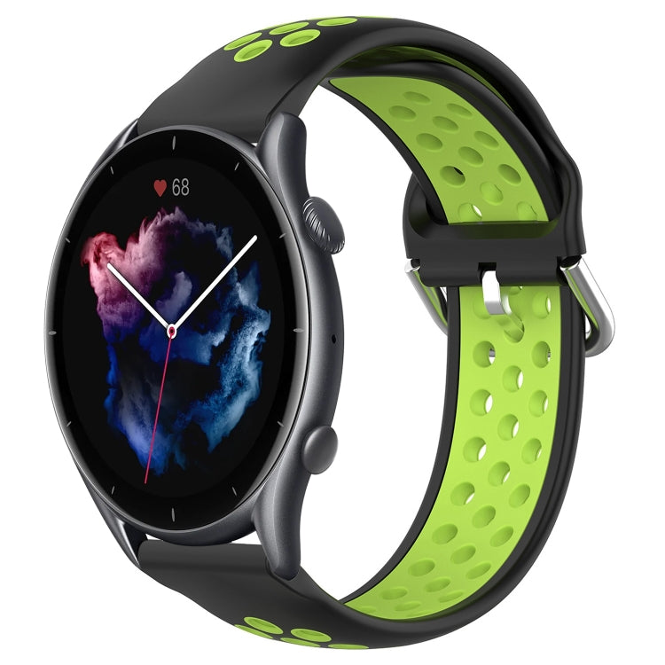 22mm Perforated Breathable Sports Silicone Watch Band, For Amazfit GTR 4, For Amazfit GTR 4 Pro, For Amazfit GTR 3