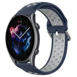 22mm Perforated Breathable Sports Silicone Watch Band, For Amazfit GTR 4, For Amazfit GTR 4 Pro, For Amazfit GTR 3