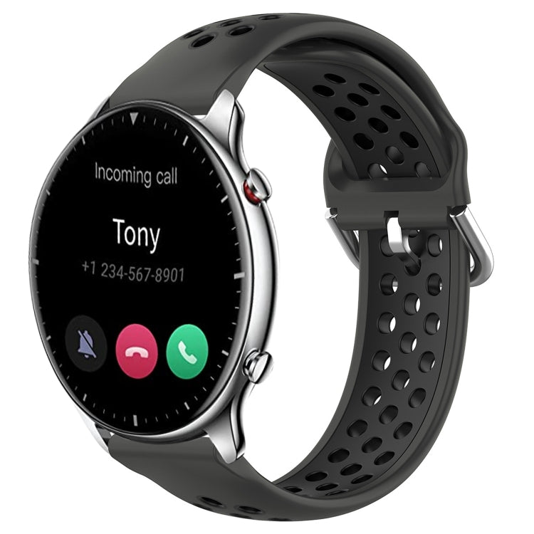 22mm Perforated Breathable Sports Silicone Watch Band, For Amazfit GTR 3 Pro, For Amazfit GTR 2e, For Amazfit GTR 2