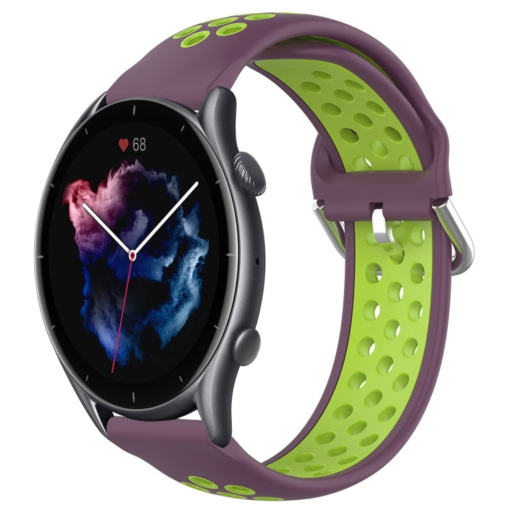 22mm Perforated Breathable Sports Silicone Watch Band, For Amazfit 3, For Amazfit GTR 47mm