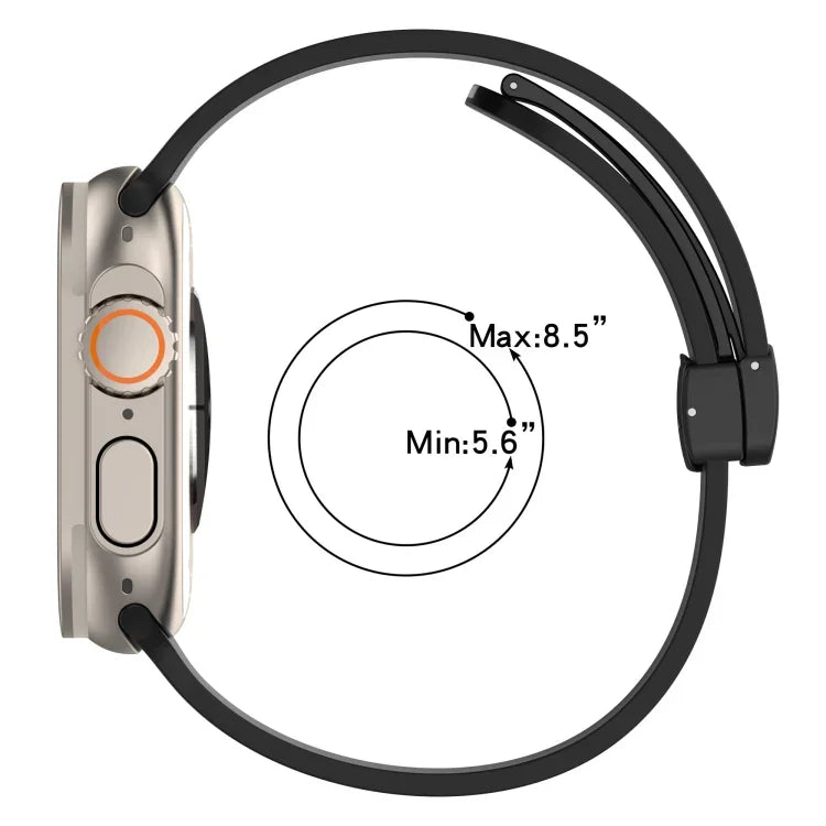 Magnetic Clasp Two-Color Silicone Watch Band, For Apple Watch Ultra 49mm, For Apple Watch Series 8&7 45mm, For Apple Watch Series 8&7 41mm