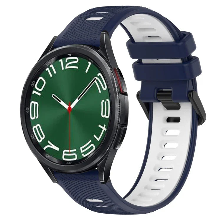 20mm Sports Two-Color Silicone Watch Band, For Samsung Galaxy Watch 6 40mm, For Samsung Galaxy Watch 6 Classic 43mm