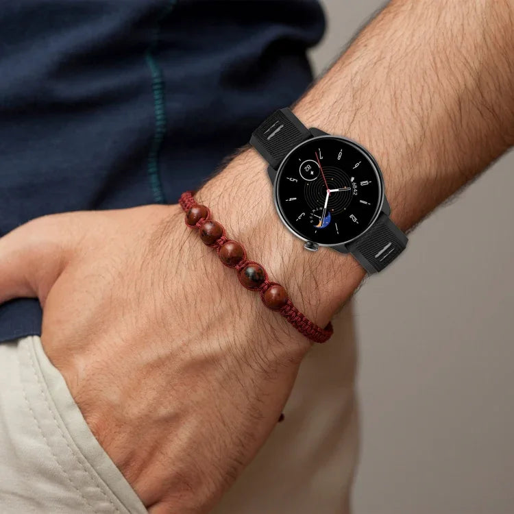20mm Sports Two-Color Steel Buckle Silicone Watch Band, For Samsung Galaxy Watch 6 40mm, For Samsung Galaxy Watch 6 Classic 43mm