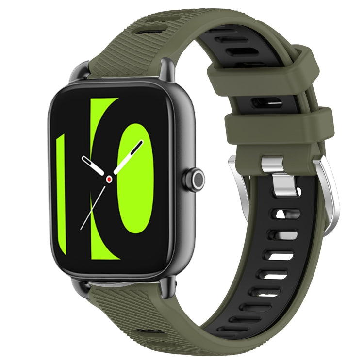 22mm Sports Two-Color Steel Buckle Silicone Watch Band, For Xiaomi Haylou RT2 LS10, For  Xiaomi Haylou RS4 LS12