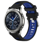 22mm Sports Two-Color Steel Buckle Silicone Watch Band, For Samsung Galaxy Watch3 45mm, For Samsung Galaxy Watch 46mm, For Samsung Gear S3 Classic, For Samsung Gear S3 Frontier