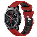 22mm Sports Two-Color Steel Buckle Silicone Watch Band, For Samsung Galaxy Watch3 45mm, For Samsung Galaxy Watch 46mm, For Samsung Gear S3 Classic, For Samsung Gear S3 Frontier