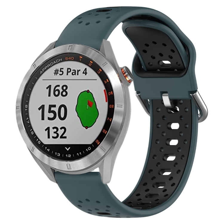 20mm Breathable Two-Color Silicone Watch Band, For Garmin Vivoactive3 Music, For Garmin Venu 2 Plus, For Garmin Approach S40