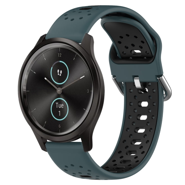 20mm Breathable Two-Color Silicone Watch Band, For Garmin Venu SQ, For Garmin VivoMove Style, For Garmin VivoMove Luxe