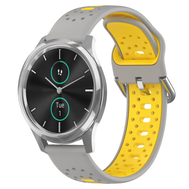 20mm Breathable Two-Color Silicone Watch Band, For Garmin Venu SQ, For Garmin VivoMove Style, For Garmin VivoMove Luxe