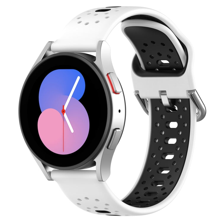 20mm Breathable Two-Color Silicone Watch Band, For Samsung Galaxy Watch 5 44mm, For Samsung Galaxy Watch 6 Classic 47mm, For Samsung Galaxy Watch 5 40mm