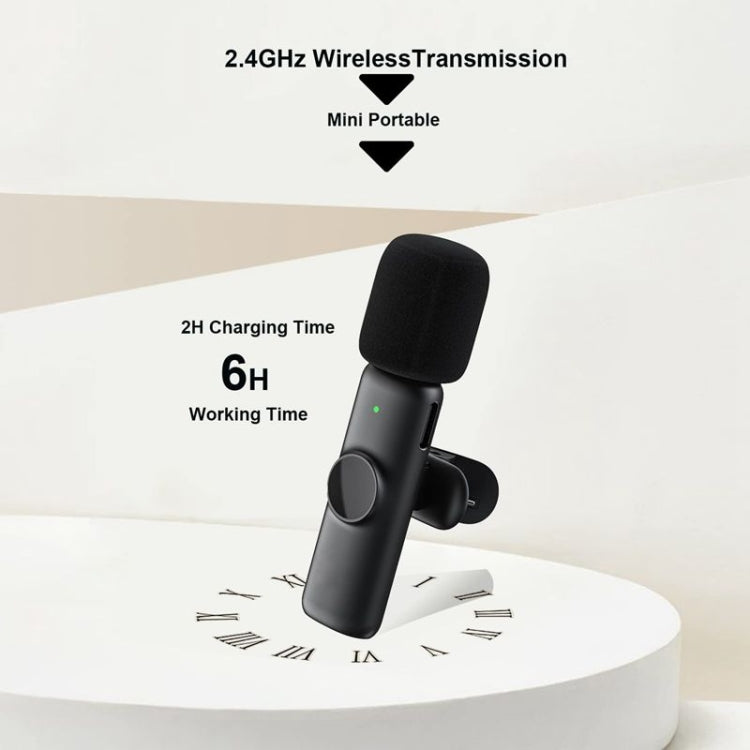 Wireless Lavalier Lapel Microphone for Android Phone & Computer with USB-C / Type-C Receiver, One by Two